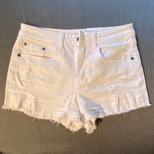 White denim shorts